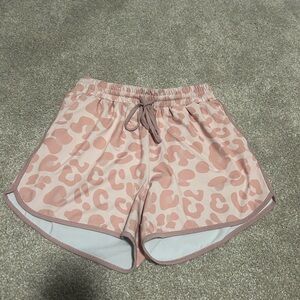 Pink cheetah athletics shorts